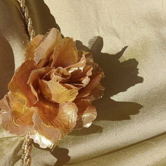 Hand Made Elegant Gold/lime Strapless Dress Sz Small - Picture 5 of 16